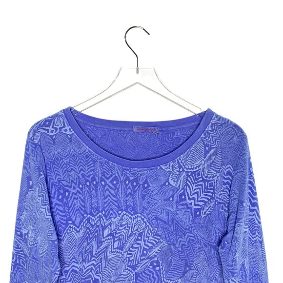 Fresh Produce S Womens Botanical Print Boat Neck Sweatshirt Top Periwinkle - Picture 4 of 7